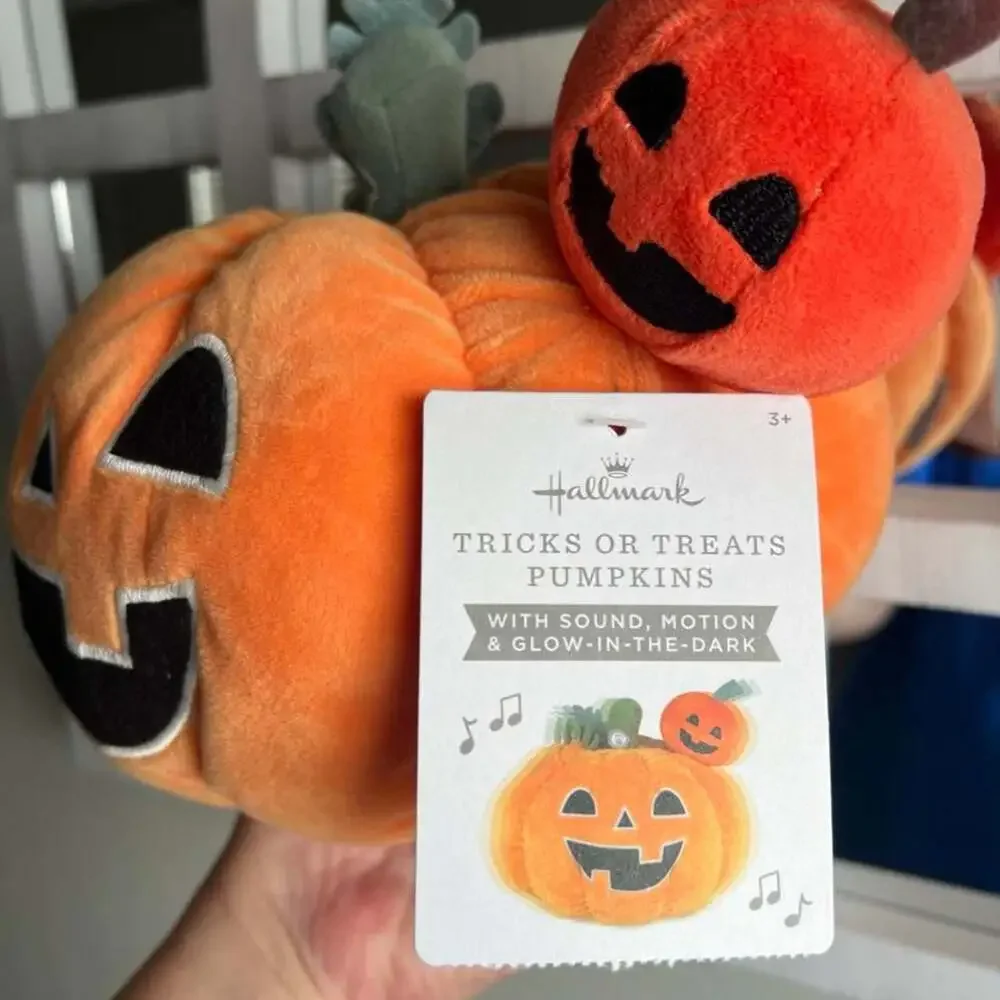 Hallmark Tricks or Treats Pumpkin Animated Glow-in-the-Dark Plush